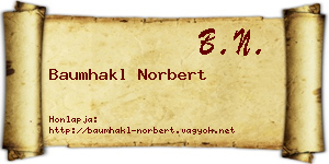 Baumhakl Norbert névjegykártya